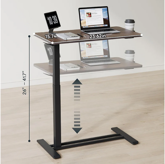 Hidden Casters Adjustable Bedside Table