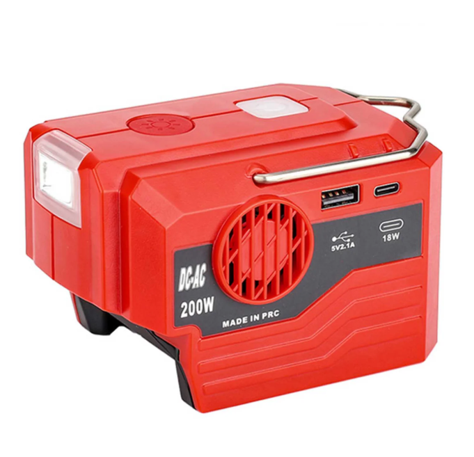 200W Power Inverter for Dewalt/Makita/Milwaukee/Ryobi 18-20V to 120V Adapter