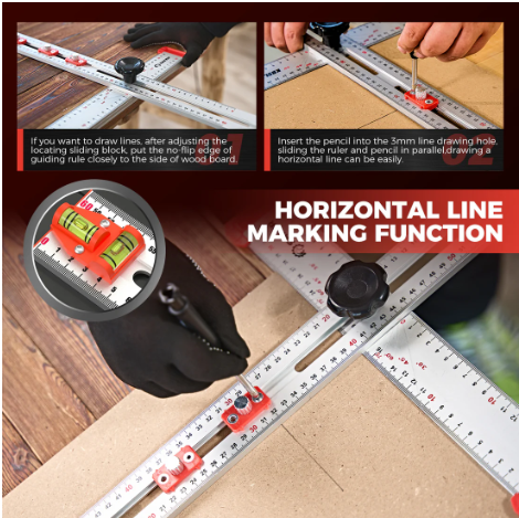 4 in 1 Drilling Positioning Ruler
