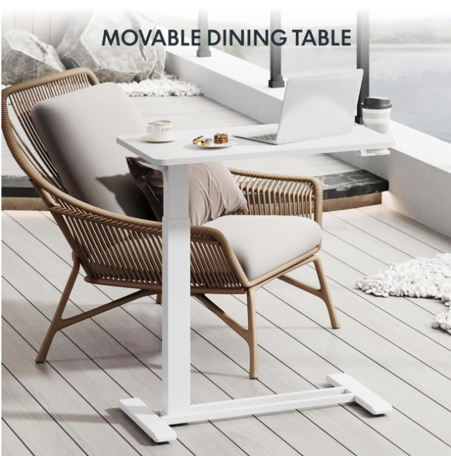 Hidden Casters Adjustable Bedside Table
