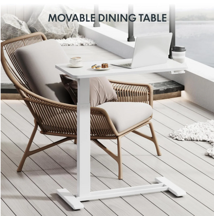 Hidden Casters Adjustable Bedside Table
