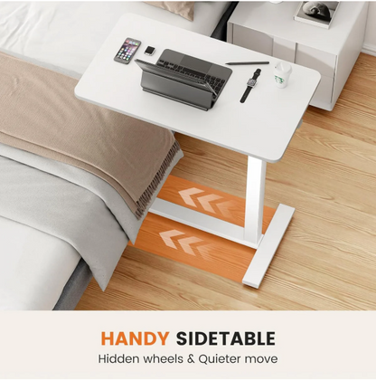 Hidden Casters Adjustable Bedside Table
