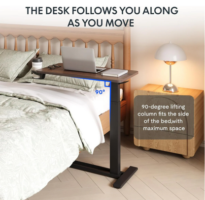 Hidden Casters Adjustable Bedside Table