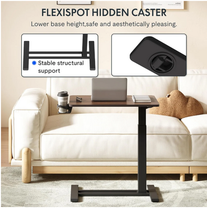 Hidden Casters Adjustable Bedside Table