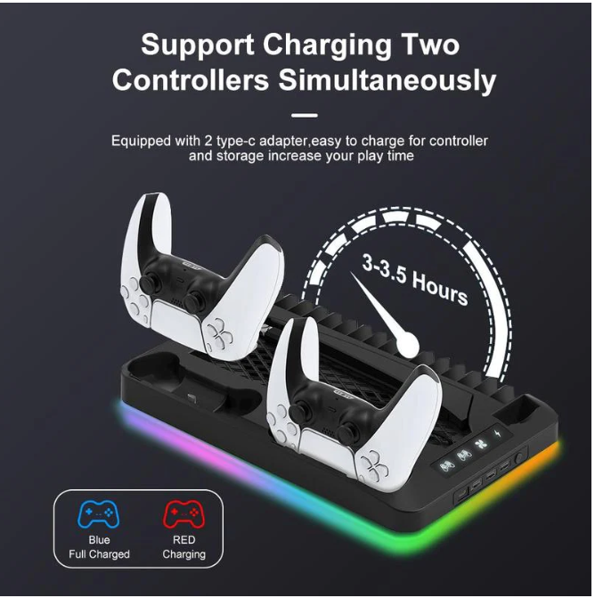 Charging Base Cooling Bracket for Dual PS5