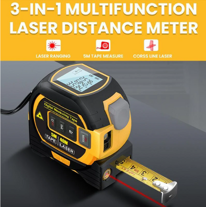 Portable 3-in-1 Infrared Laser Tape Measuring