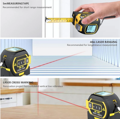 Portable 3-in-1 Infrared Laser Tape Measuring