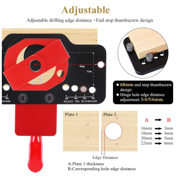 Aluminum Alloy Hinge Boring Drill Guide Jig