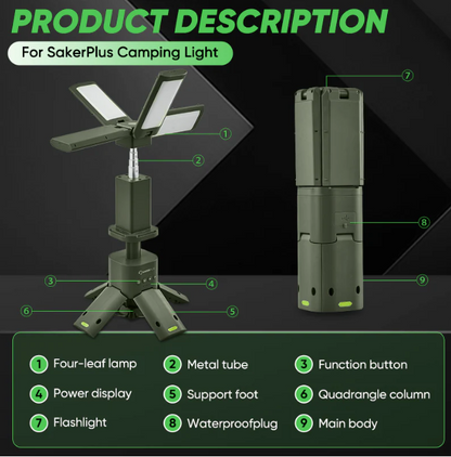 Outdoor Lighting Solution - Camping Lantern with Four Led Lamps
