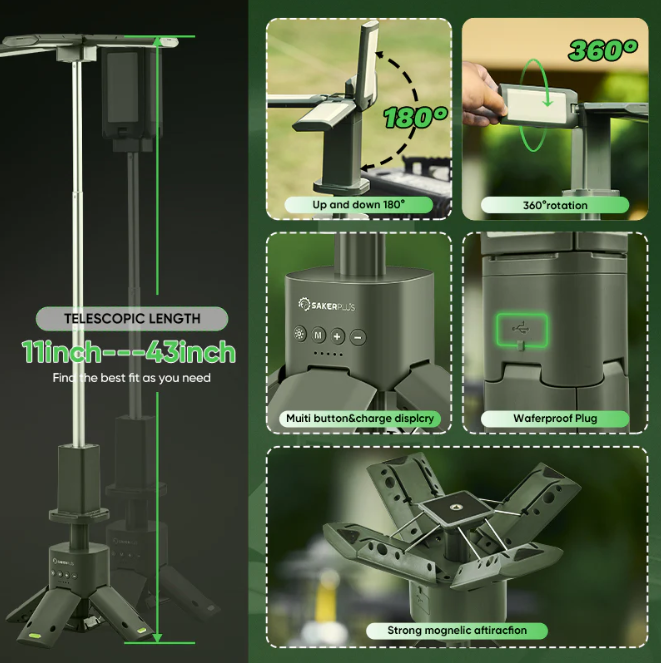 Outdoor Lighting Solution - Camping Lantern with Four Led Lamps